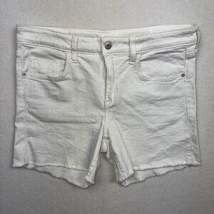 Anthropologie Pilcro and the Letterpress White Mid‎ Rise Slim Cut Off Shorts 31
